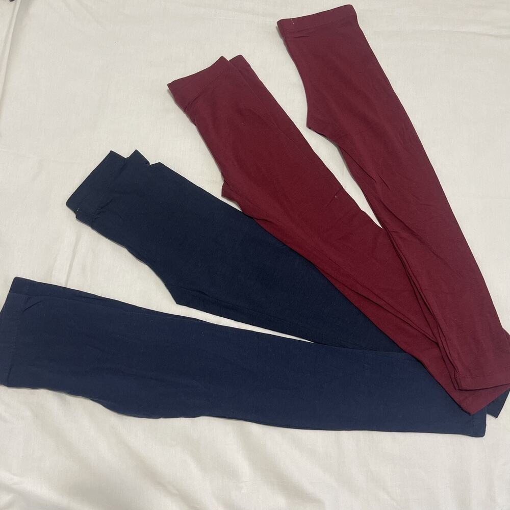 4 Active USA Legging Stretch Soft Pants Women Small 2 Navy 2 Burgundy